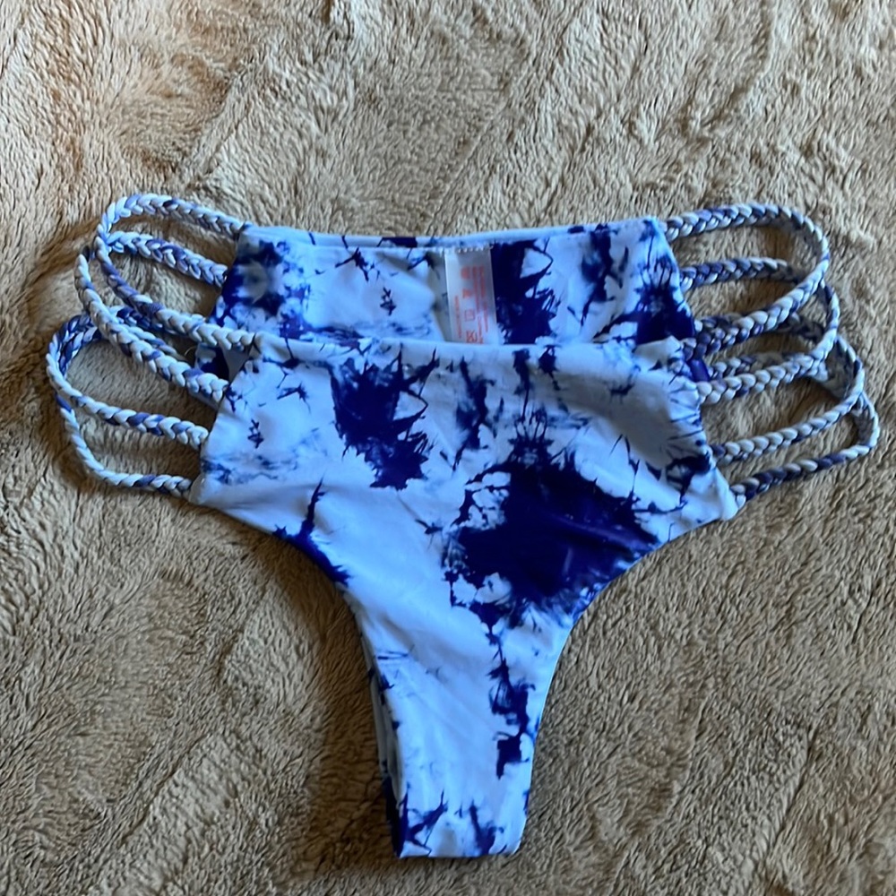 Braided Tye dye bathing suit bottoms. Cheeky style ;)